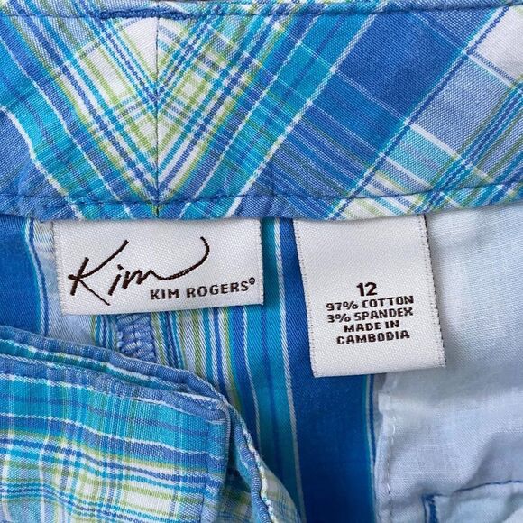 Kim Rogers Plaid Boho Womans Bermuda Shorts Size 12 - Picture 4 of 6